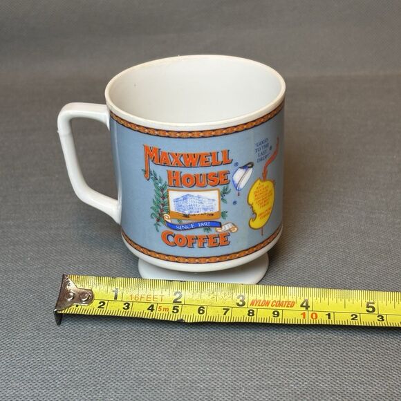Vintage Maxwell House Coffee Cup Pedestal Footed Mug Cup 8 oz Retro 1970s - Picture 8 of 9